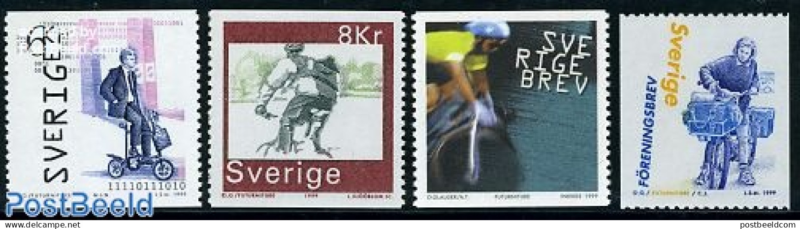 Sweden 1999 Bicycles 4v, Mint NH, Sport - Cycling - Post - Ongebruikt