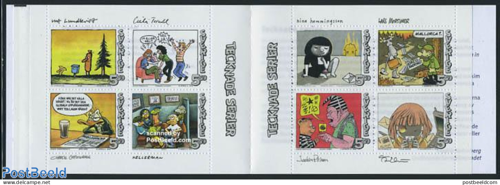 Sweden 2008 Comics 8v In Booklet, Mint NH, Stamp Booklets - Art - Comics (except Disney) - Nuovi