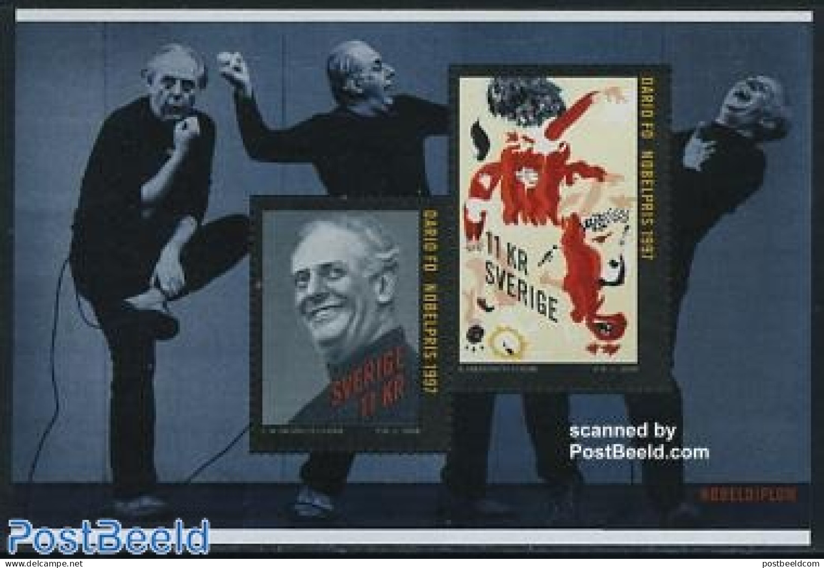 Sweden 2008 Dario Fo S/s, Mint NH, History - Performance Art - Nobel Prize Winners - Theatre - Unused Stamps