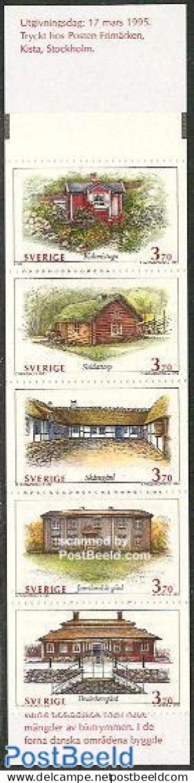 Sweden 1995 Houses 5v In Booklet, Mint NH, Stamp Booklets - Art - Architecture - Nuovi