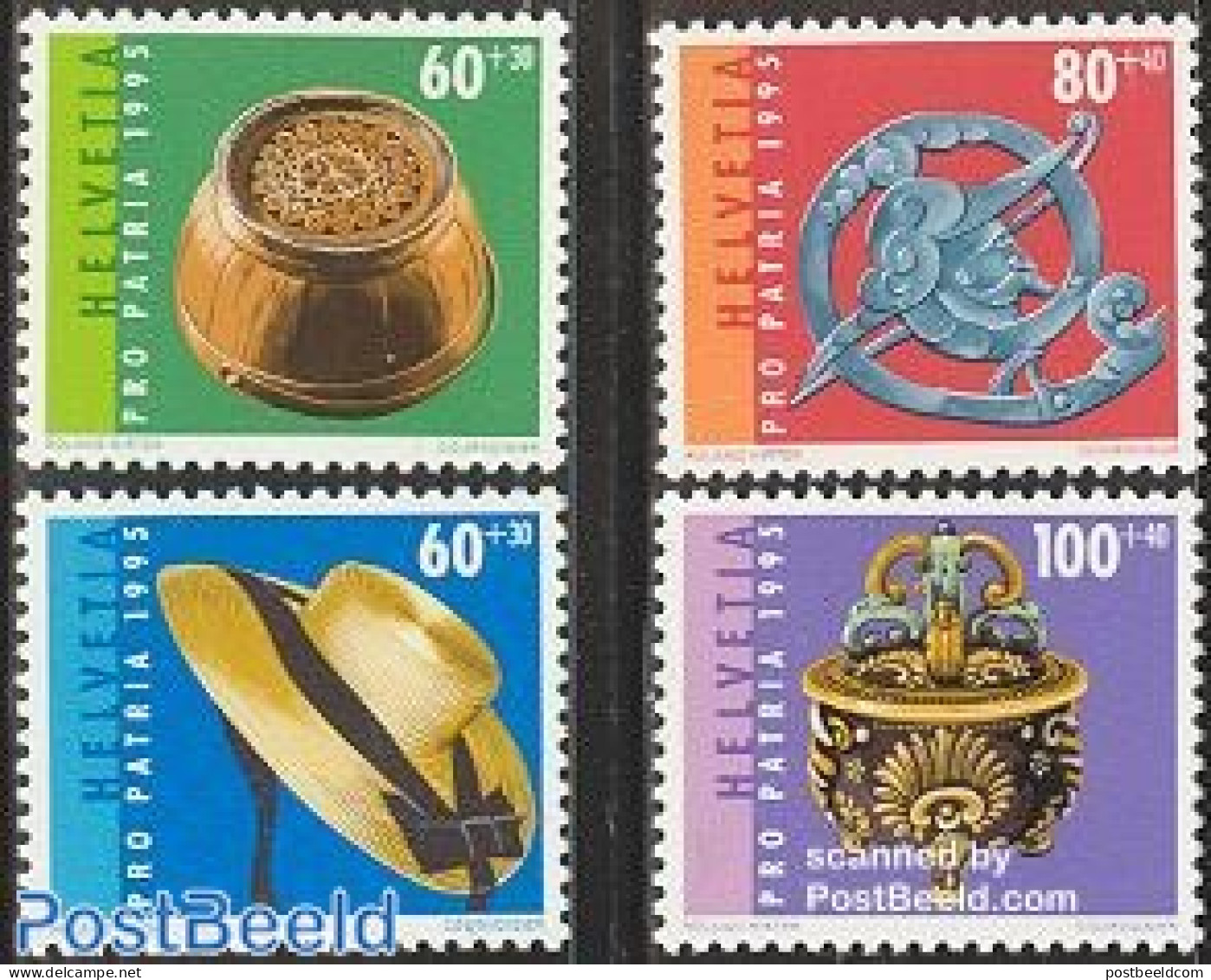 Switzerland 1995 Pro Patria, Folk Art 4v, Mint NH, Art - Art & Antique Objects - Nuevos