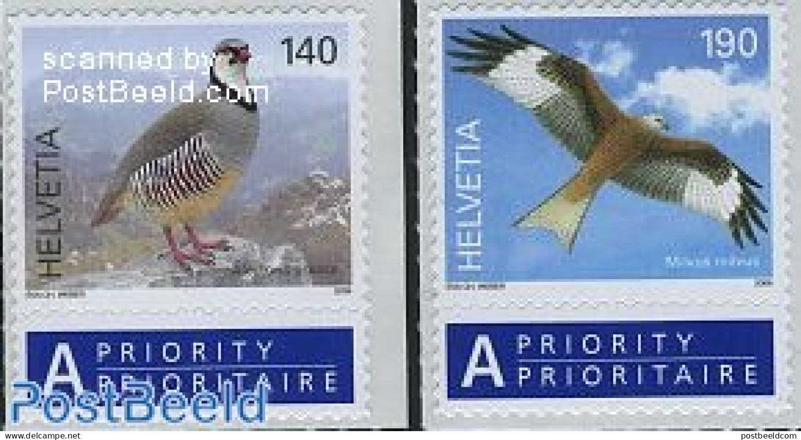 Switzerland 2009 Birds 2v S-a, Mint NH, Nature - Animals (others & Mixed) - Birds - Birds Of Prey - Ungebraucht