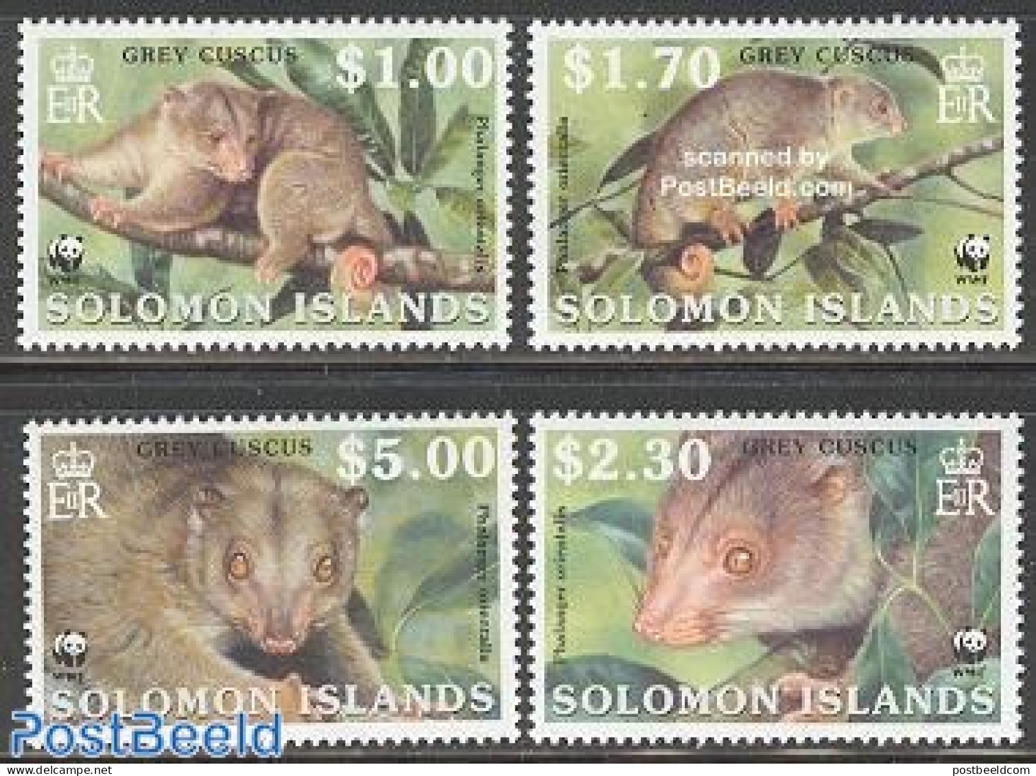 Solomon Islands 2002 WWF, Grey Cuscus 4v, Mint NH, Nature - Animals (others & Mixed) - World Wildlife Fund (WWF) - Salomoninseln (Salomonen 1978-...)