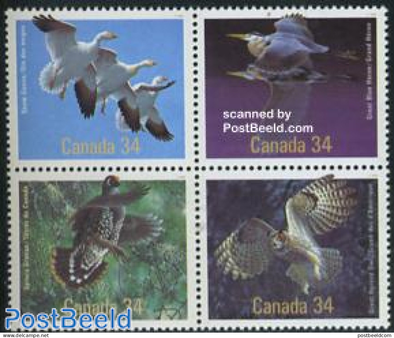 Canada 1986 Birds 4v [+], Mint NH, Nature - Birds - Birds Of Prey - Owls - Geese - Nuevos
