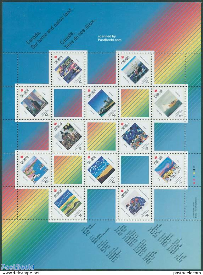 Canada 1992 National Day 12v M/s, Mint NH, Various - Lighthouses & Safety At Sea - Art - Modern Art (1850-present) - Nuovi