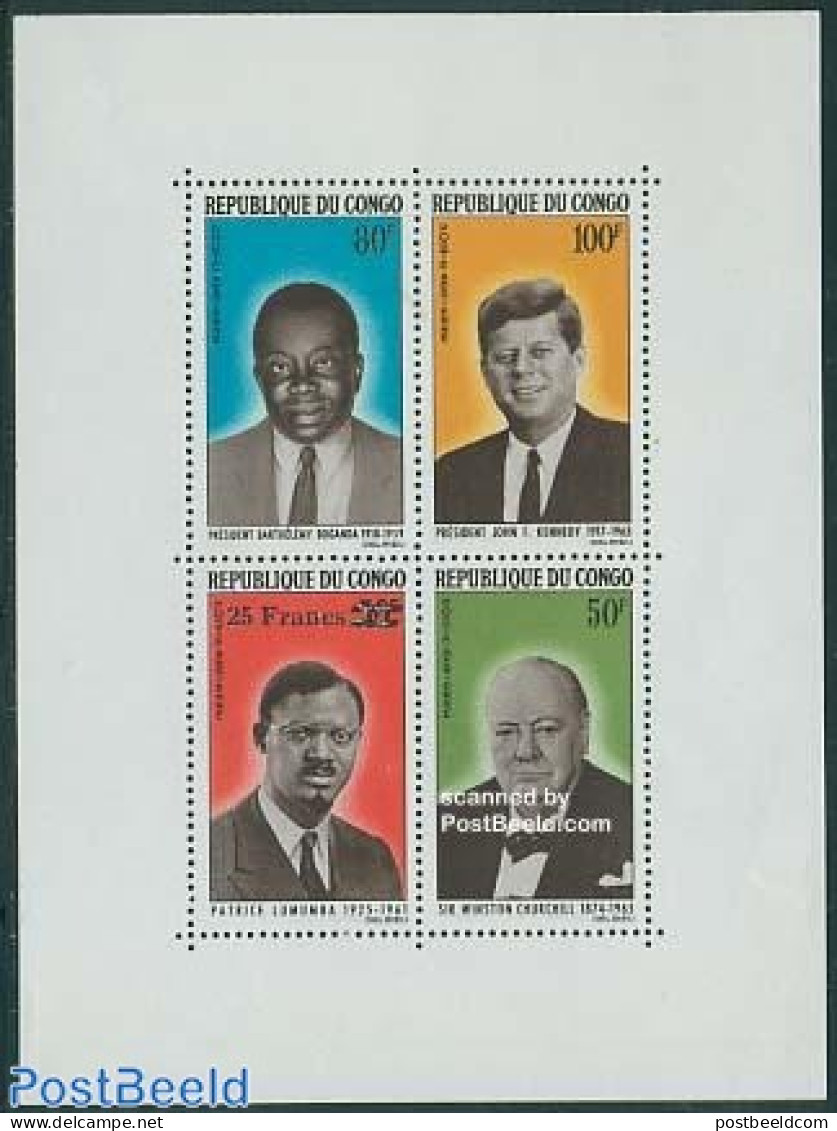 Congo Republic 1965 Politicians S/s, Mint NH, History - American Presidents - Churchill - Politicians - Sir Winston Churchill