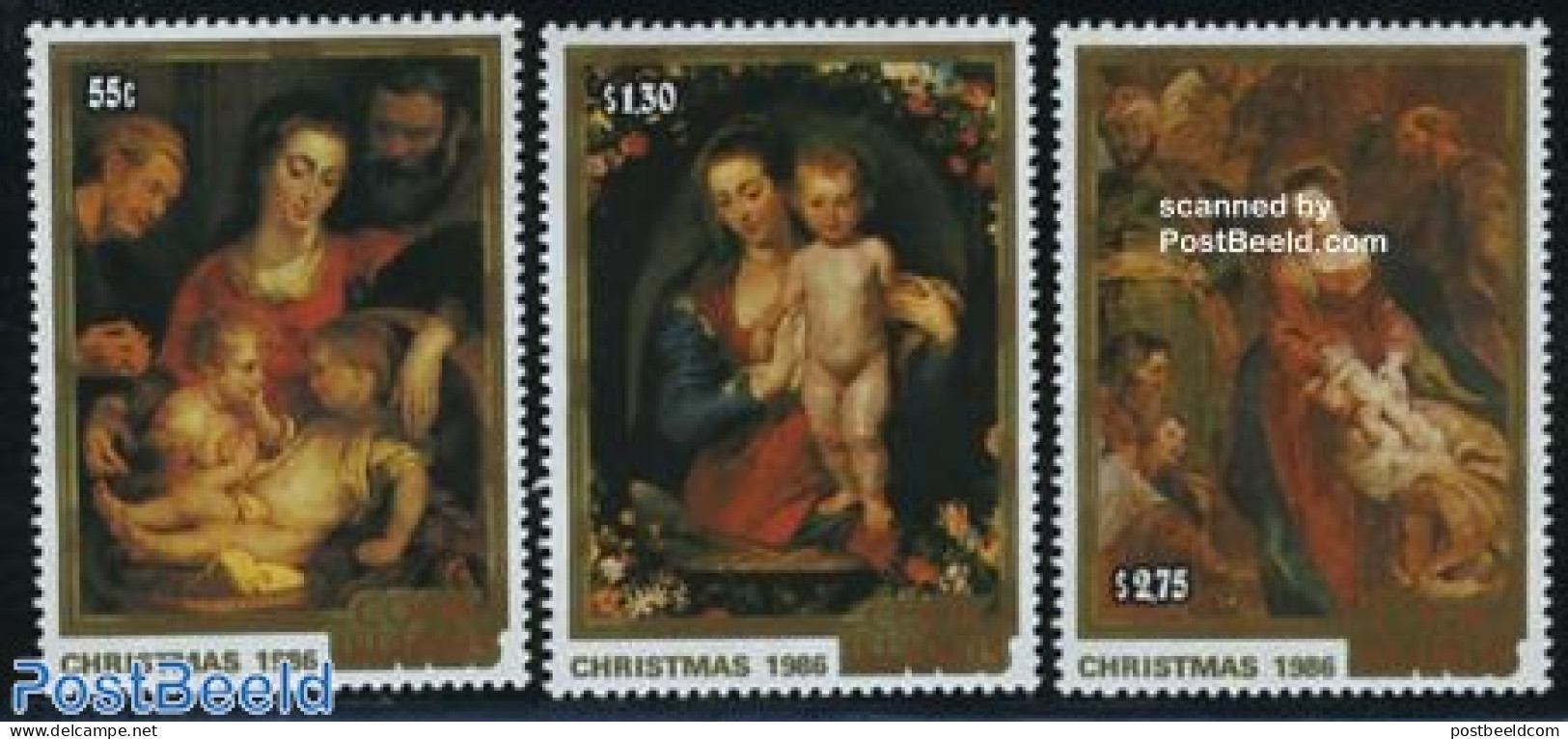 Cook Islands 1986 Christmas, Rubens 3v, Mint NH, Religion - Christmas - Art - Paintings - Rubens - Kerstmis