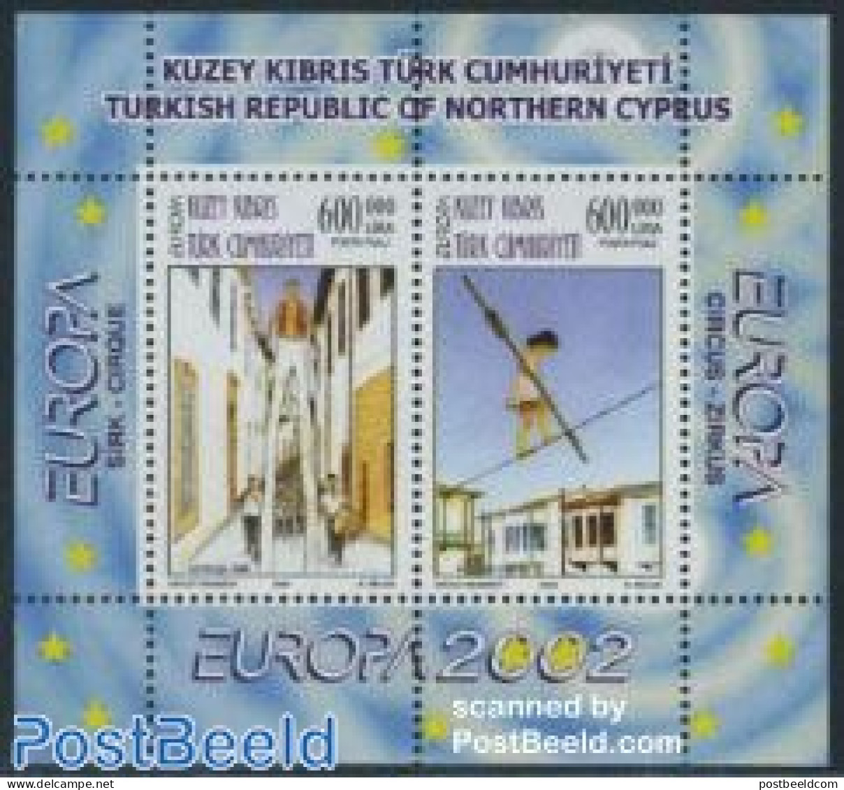 Turkish Cyprus 2002 Europa, Circus S/s, Mint NH, History - Performance Art - Europa (cept) - Circus - Music - Zirkus
