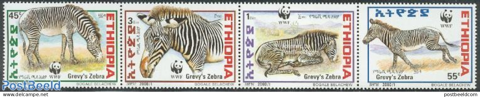 Ethiopia 2001 WWF/Zebra 4v [:::], Mint NH, Nature - Animals (others & Mixed) - World Wildlife Fund (WWF) - Zebra - Etiopia