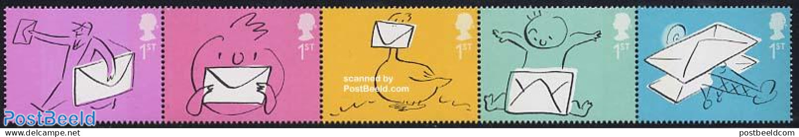 Great Britain 2004 Wishing Stamps 5v [::::], Mint NH, Transport - Various - Aircraft & Aviation - Greetings & Wishing .. - Nuevos