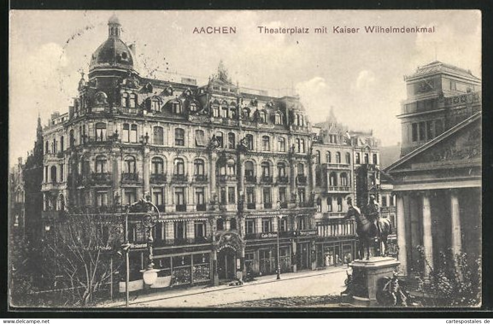 AK Aachen, Theaterplatz Mit Kaiser Wilhelmdenkmal  - Aachen