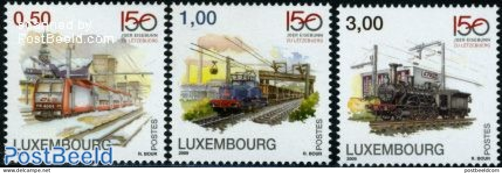 Luxemburg 2009 Railways 3v, Mint NH, Transport - Cableways - Railways - Unused Stamps
