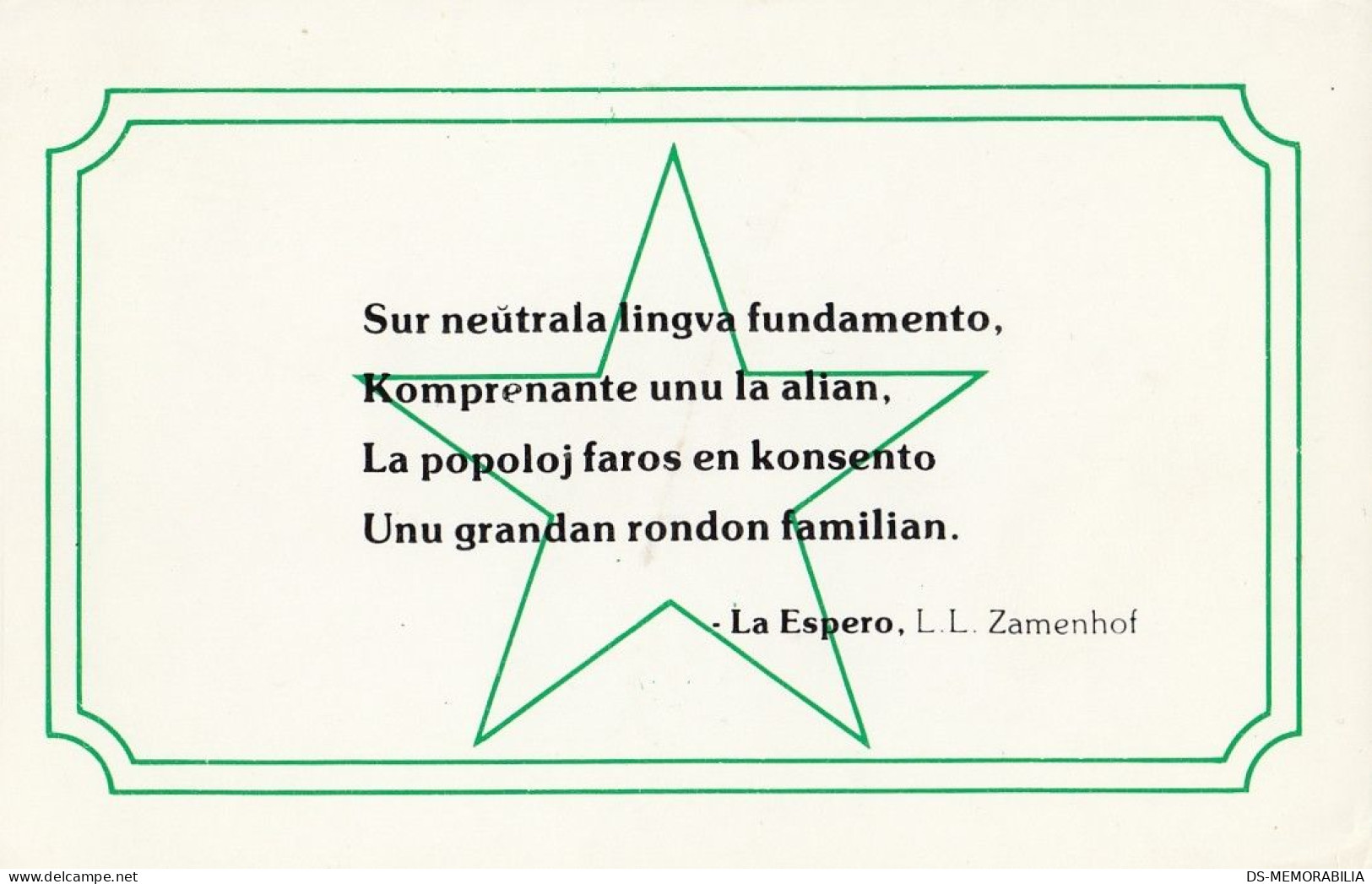 Esperanto La Espero LL Zamenhof Old Postcard - Esperanto