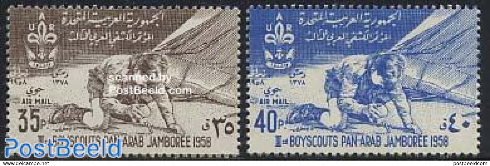 Syria 1958 Panarab Scouting Congress 2v, Mint NH, Sport - Scouting - Syrien
