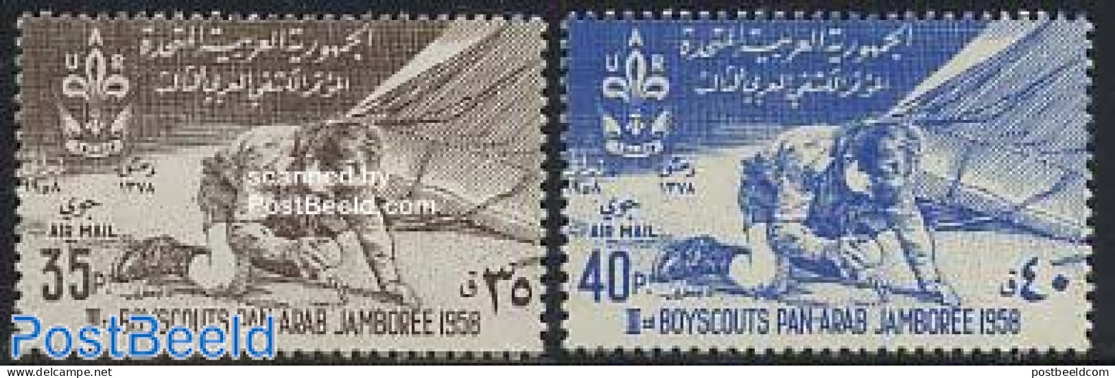 Syria 1958 Panarab Scouting Congress 2v, Mint NH, Sport - Scouting - Siria