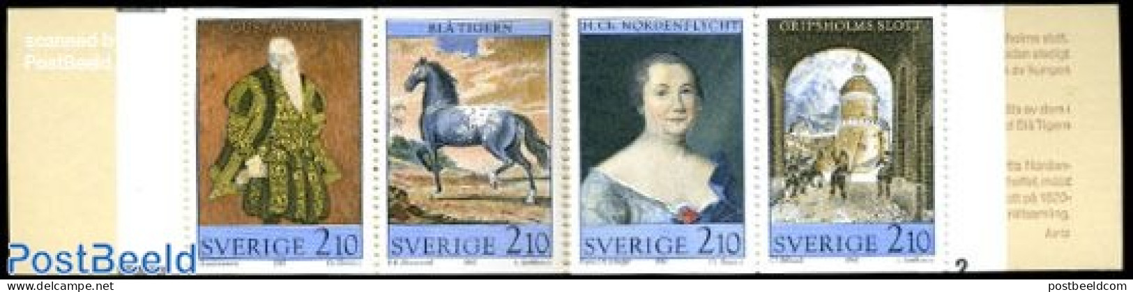 Sweden 1987 Gripsholm Booklet, Mint NH, Nature - Horses - Stamp Booklets - Art - Castles & Fortifications - Paintings - Neufs