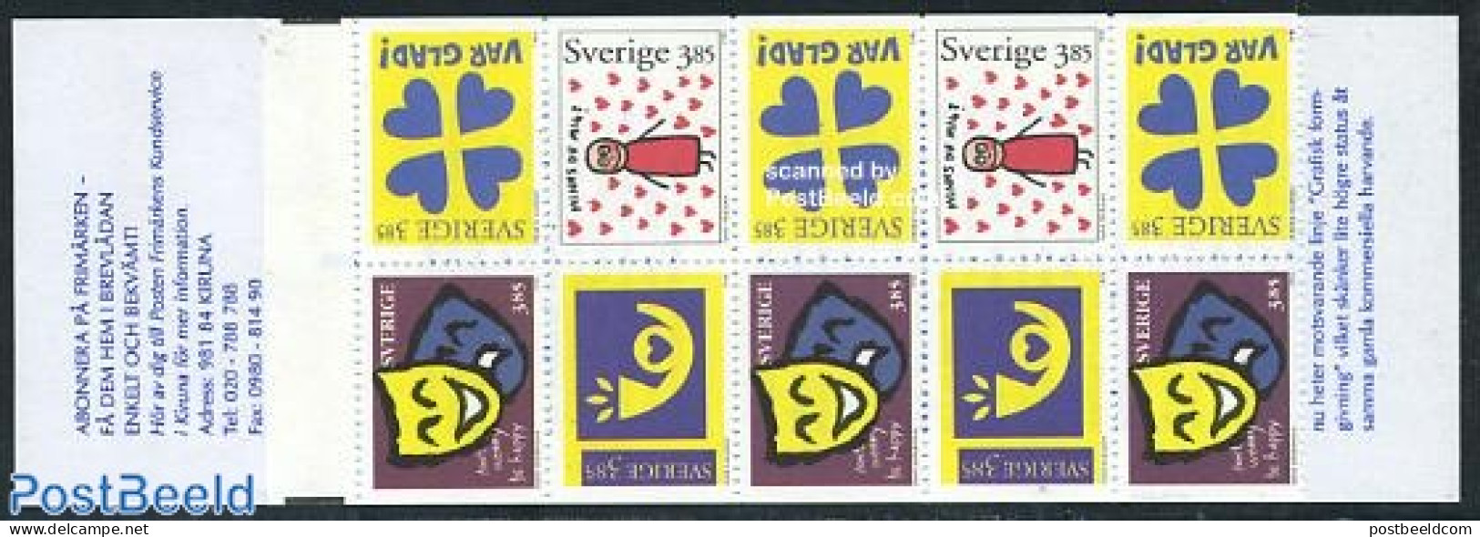 Sweden 1996 Greeting Stamps Booklet, Mint NH, Various - Stamp Booklets - Greetings & Wishing Stamps - Ongebruikt