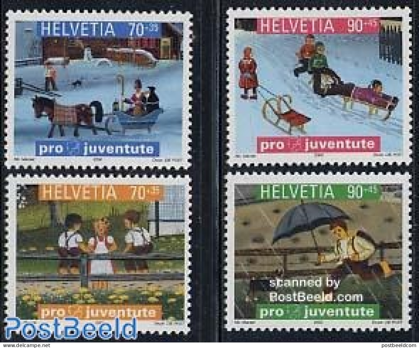 Switzerland 2000 Pro Juventute 4v, Mint NH, Nature - Religion - Cats - Dogs - Saint Nicholas - Art - Children's Books .. - Neufs