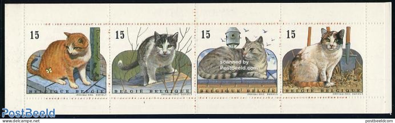 Belgium 1993 Cats 4v In Booklet, Mint NH, Nature - Birds - Butterflies - Cats - Stamp Booklets - Neufs