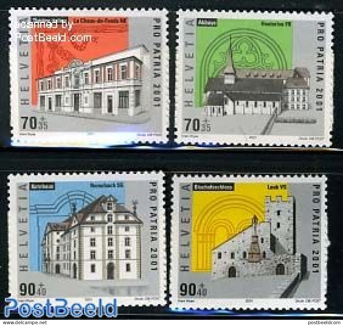 Switzerland 2001 Pro Patria 4v, Mint NH, Performance Art - Religion - Theatre - Cloisters & Abbeys - Art - Architects .. - Unused Stamps
