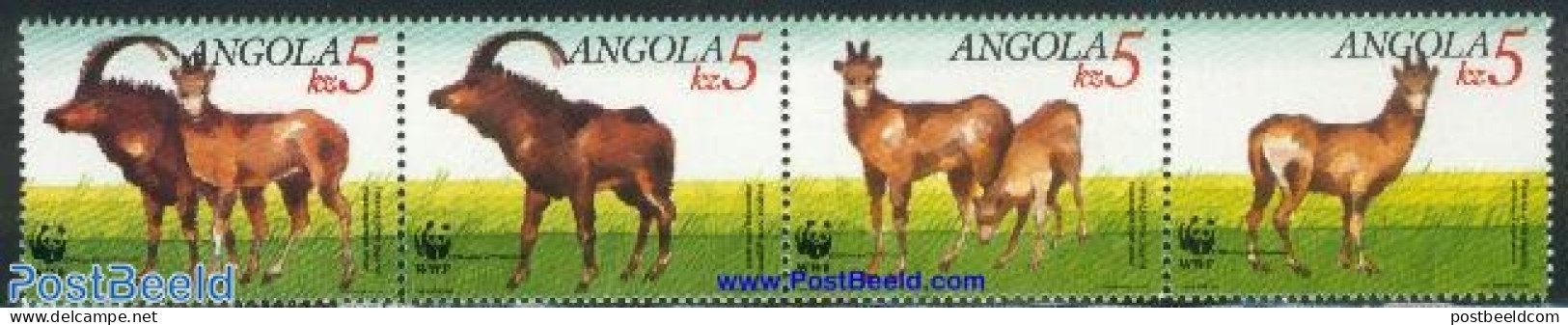 Angola 1990 WWF, Antelopes 4v [:::] Or [+], Mint NH, Nature - Animals (others & Mixed) - World Wildlife Fund (WWF) - Angola