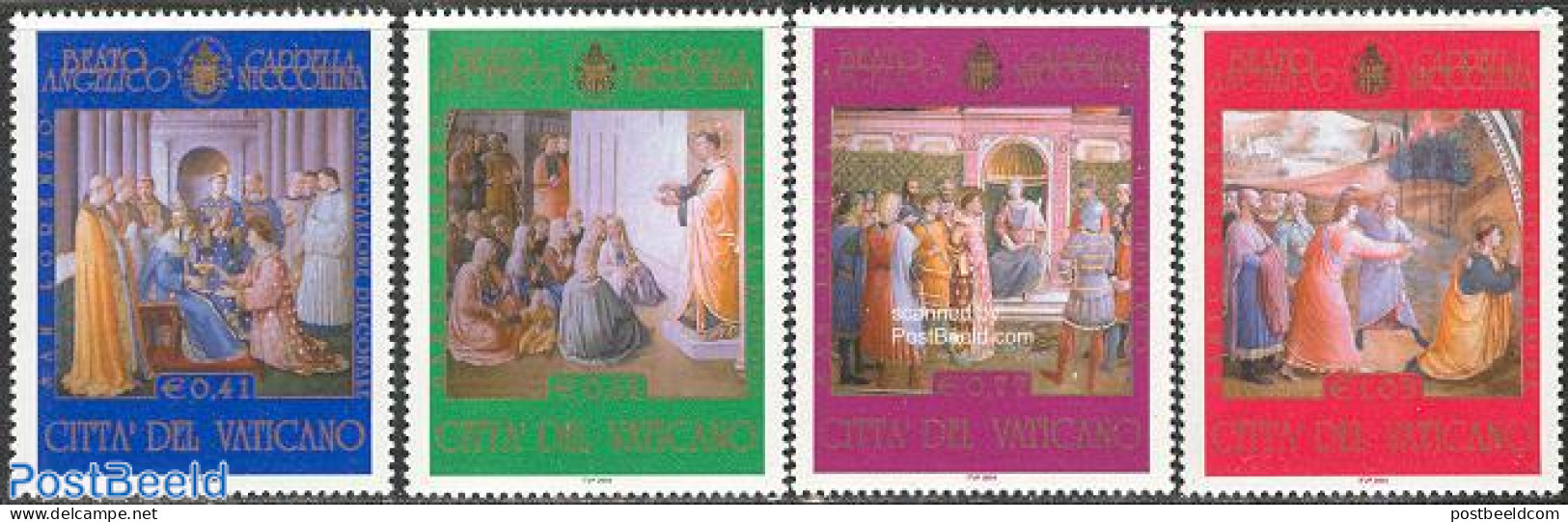 Vatican 2003 Niccolina Paintings 4v, Mint NH, Art - Paintings - Ongebruikt