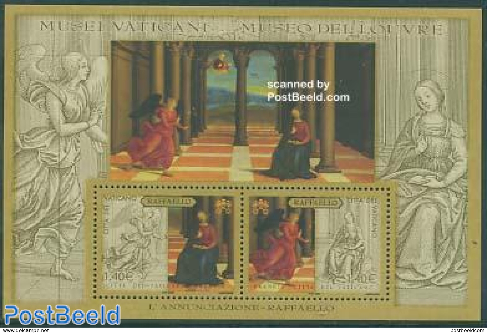 Vatican 2005 Museums S/s, Joint Issue France, Mint NH, Various - Joint Issues - Art - Museums - Paintings - Ongebruikt
