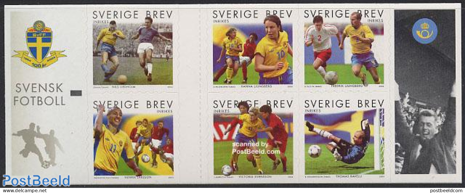 Sweden 2004 Football 6v In Booklet, Mint NH, Sport - Football - Stamp Booklets - Unused Stamps