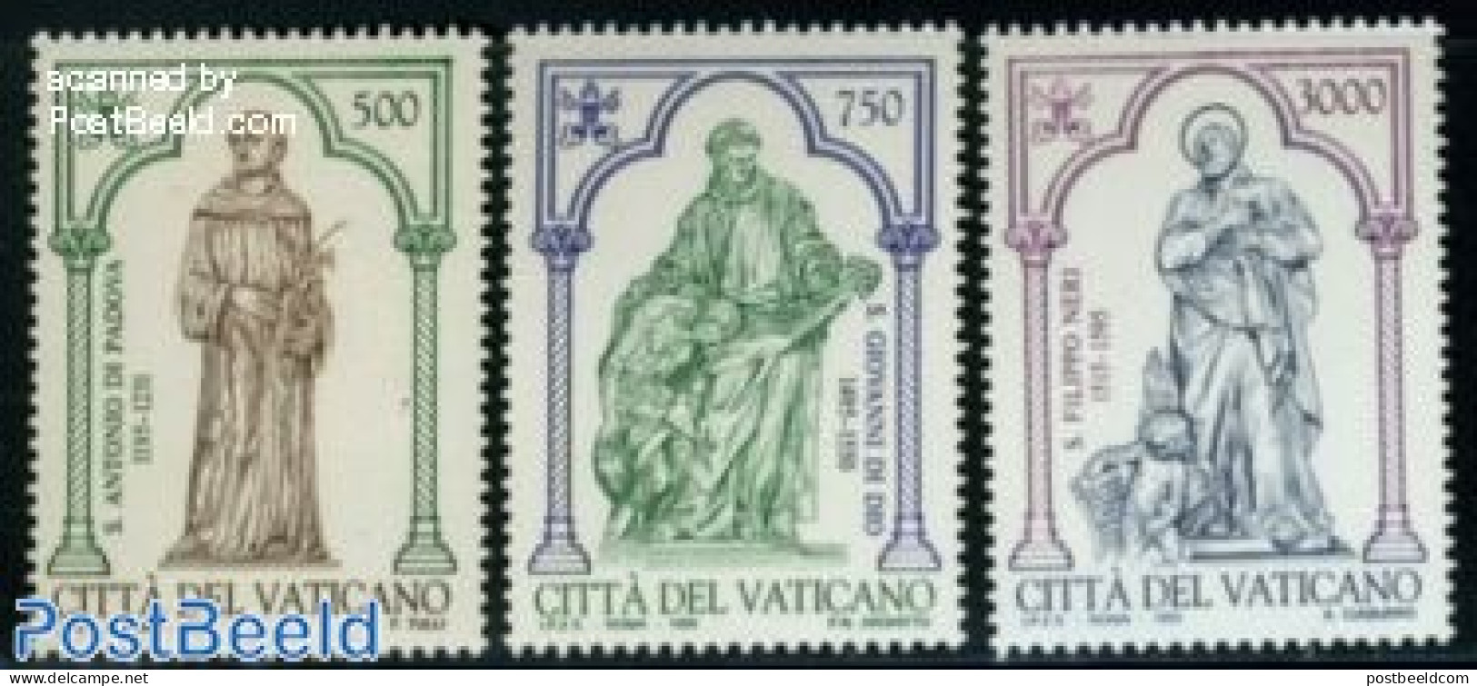 Vatican 1995 Saint Antonio Of Padua 3v, Mint NH, Religion - Religion - Unused Stamps
