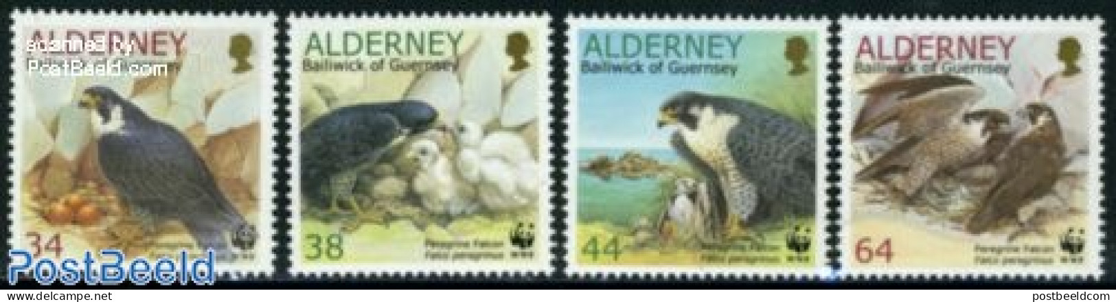 Alderney 2000 WWF, Falcons 4v (only WWF From Set Of 6), Mint NH, Nature - Birds Of Prey - World Wildlife Fund (WWF) - Alderney