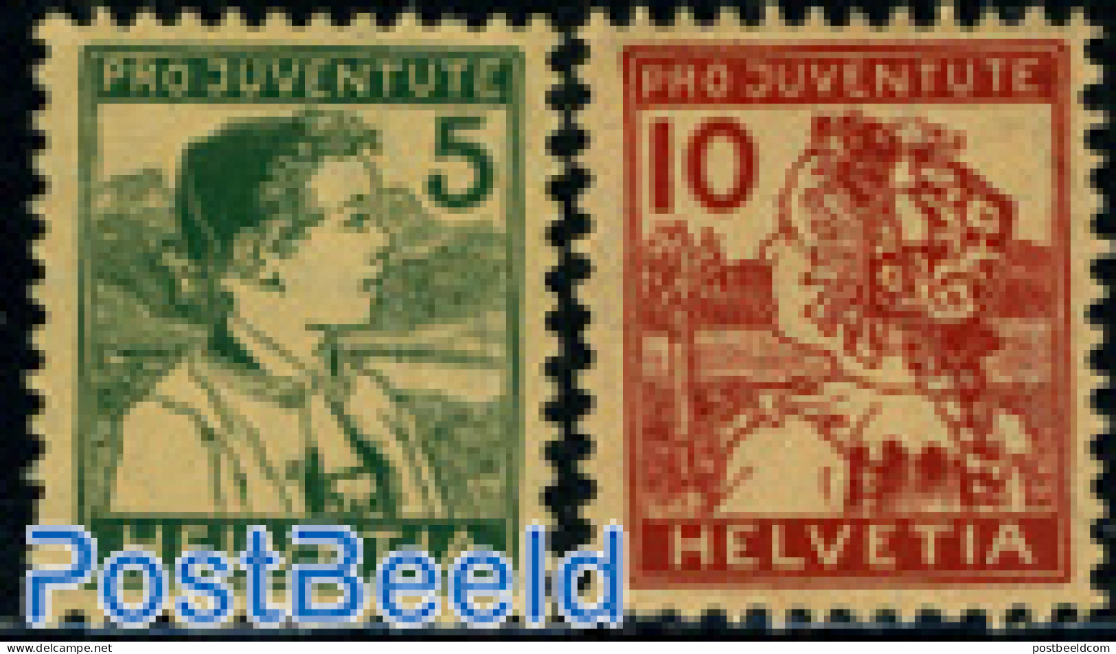 Switzerland 1915 Pro Juventute 2v, Unused (hinged), Various - Costumes - Unused Stamps
