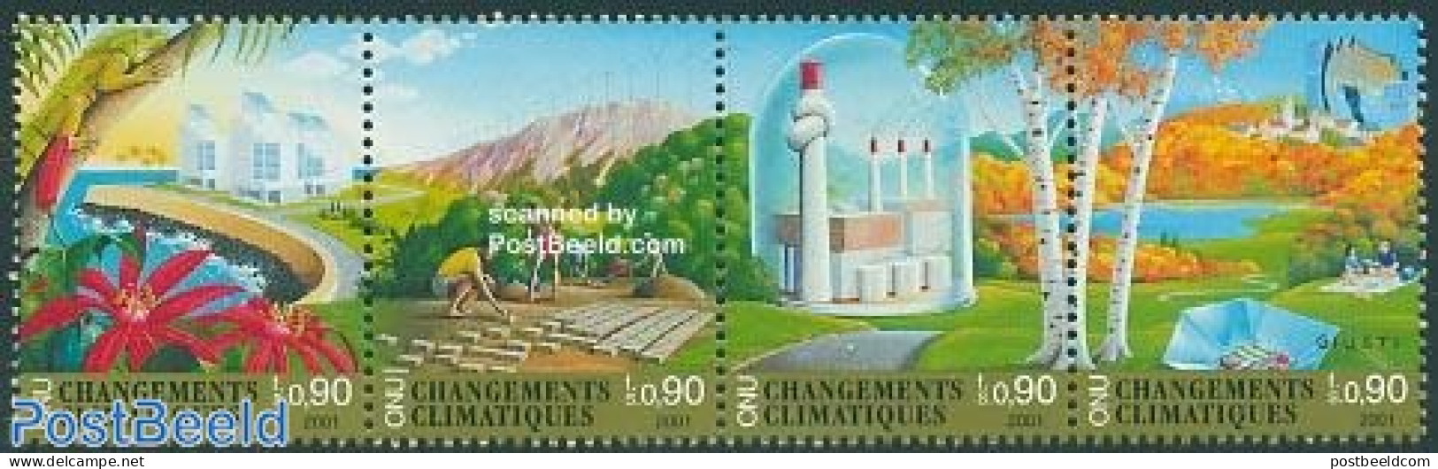 United Nations, Geneva 2001 Climate Changen 4v [:::], Mint NH, Nature - Science - Various - Environment - Flowers & Pl.. - Environment & Climate Protection
