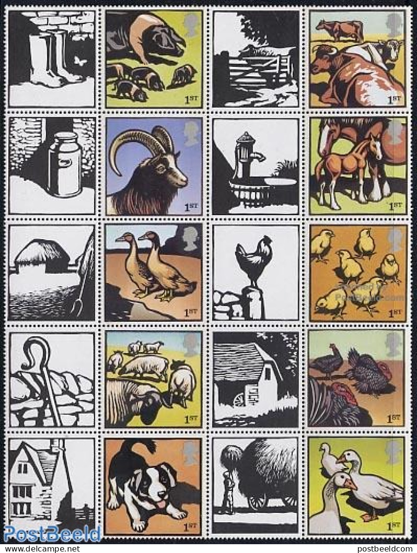 Great Britain 2005 Farm Animals, Smilers 10v+tabs, Mint NH, Nature - Animals (others & Mixed) - Dogs - Horses - Poultry - Unused Stamps