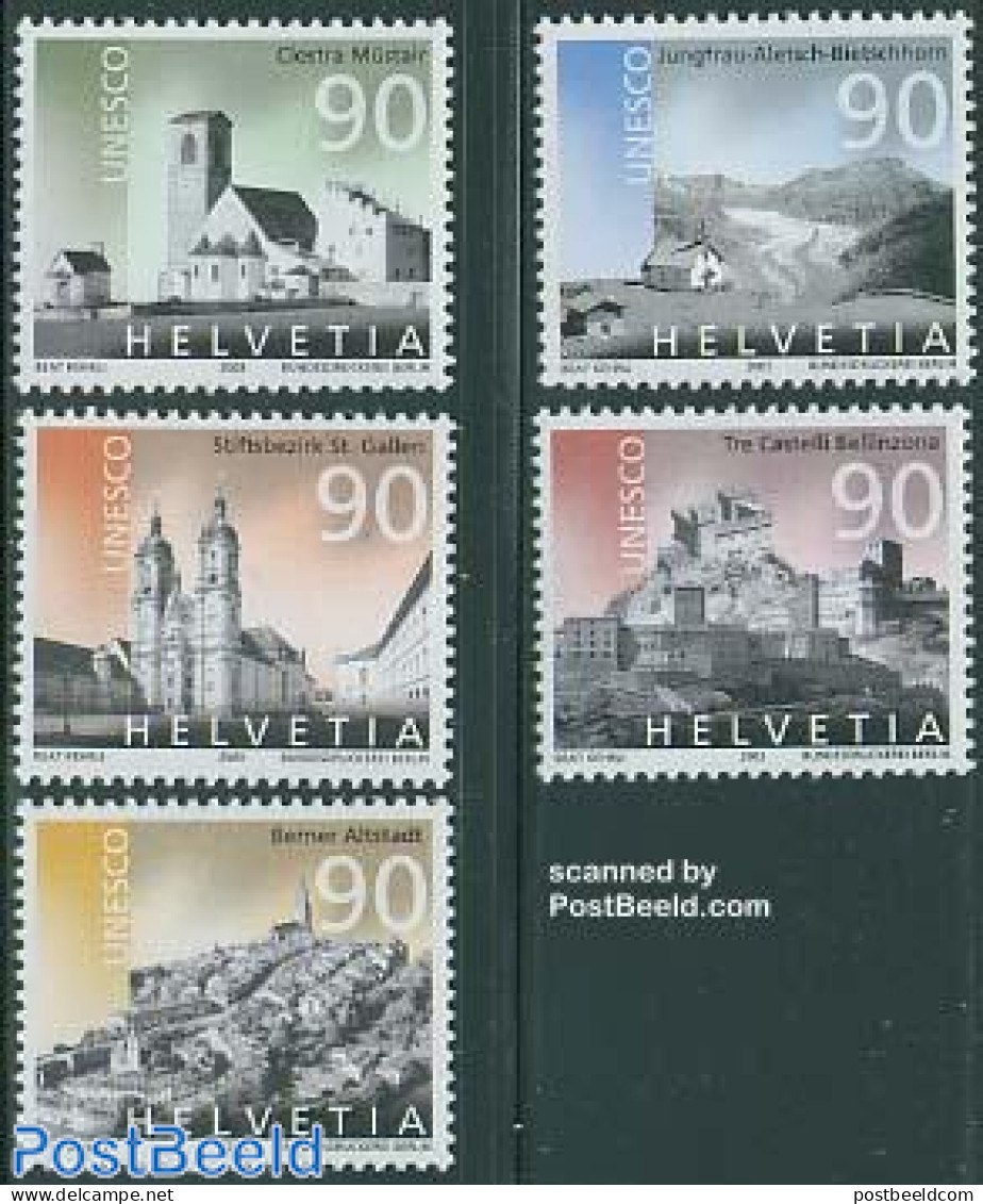 Switzerland 2003 UNESCO, Cultural Heritage 5v, Mint NH, History - Religion - Unesco - World Heritage - Churches, Templ.. - Unused Stamps