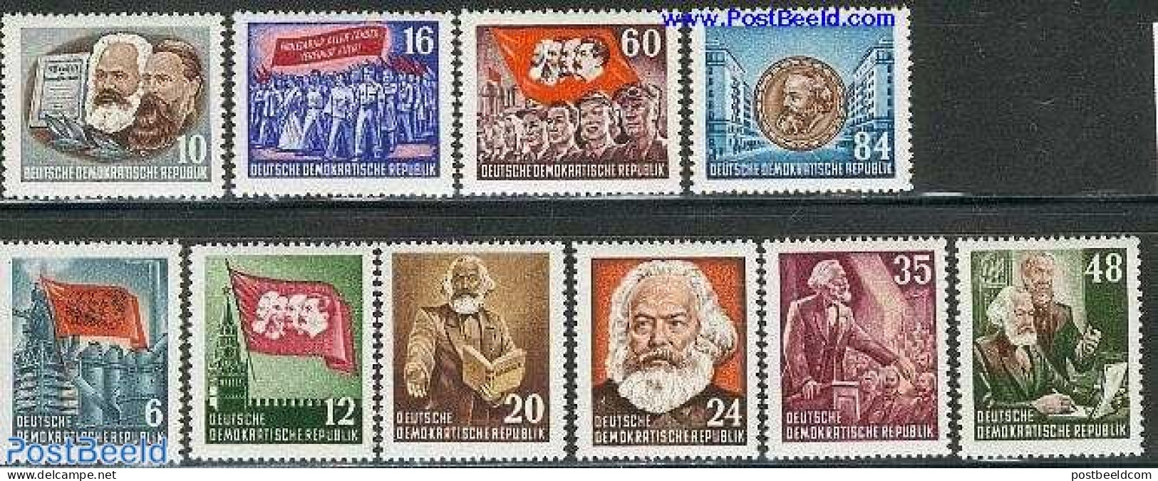 Germany, DDR 1953 K. MARX 10V, Mint NH, Art - Authors - Unused Stamps