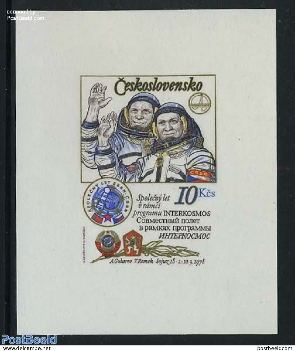 Czechoslovkia 1979 Intercosmos Imperforated S/s, Mint NH, Transport - Space Exploration - Sonstige & Ohne Zuordnung