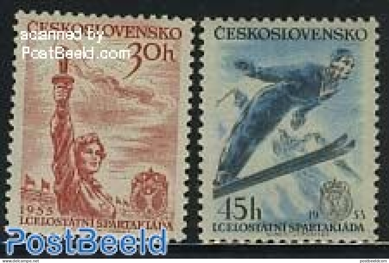 Czechoslovkia 1955 Spartakiade 2v, Mint NH, Sport - Skiing - Sport (other And Mixed) - Andere & Zonder Classificatie