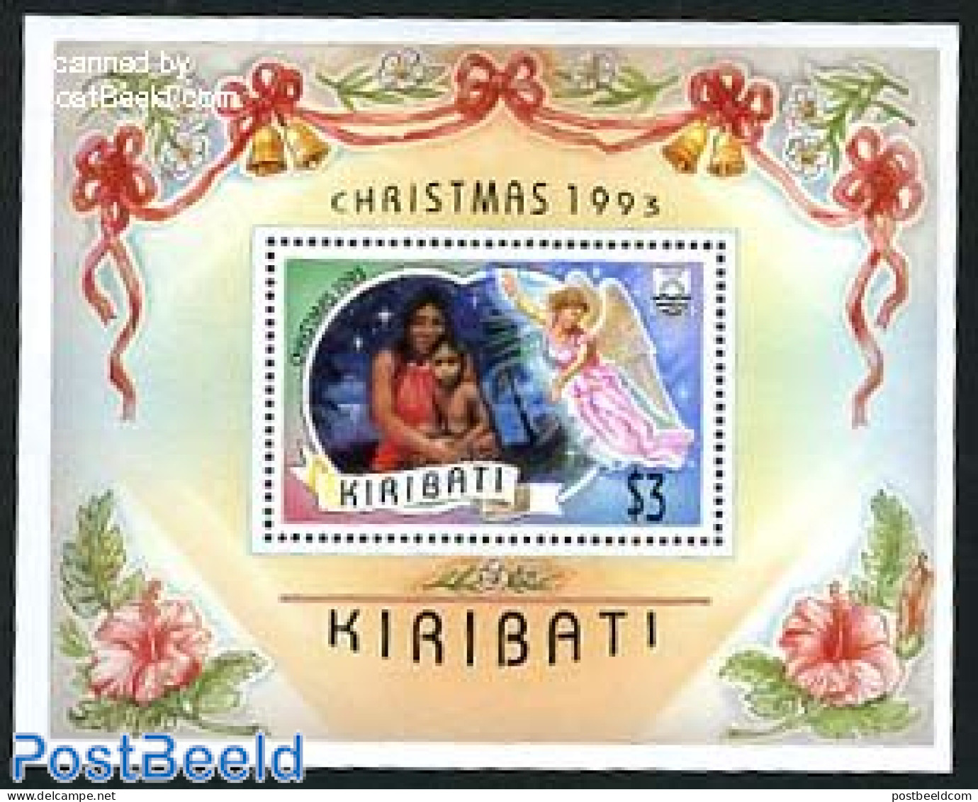 Kiribati 1993 Christmas S/s, Mint NH, Religion - Angels - Christmas - Christianisme