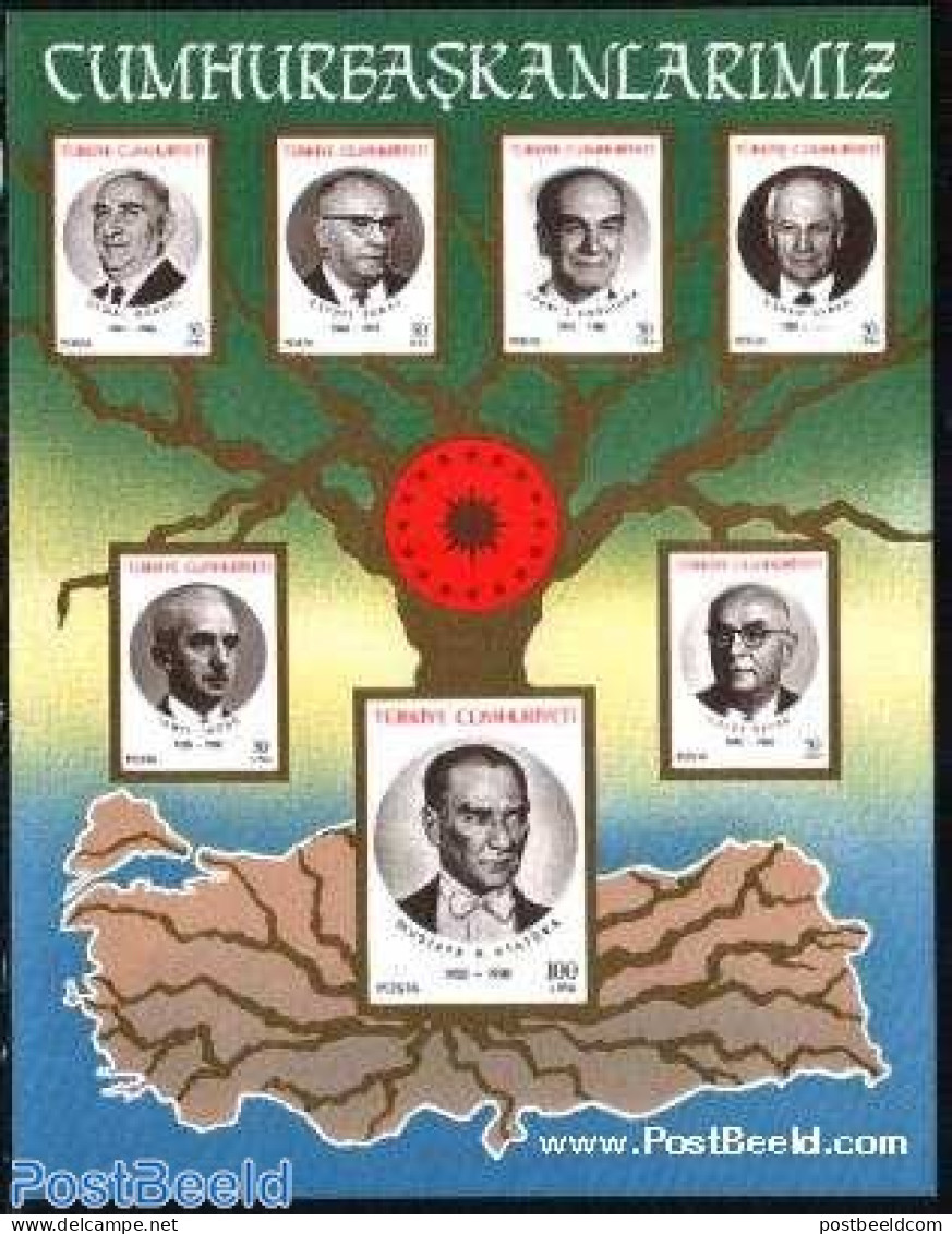 Türkiye 1987 Presidents S/s, Mint NH, History - Various - Politicians - Maps - Autres & Non Classés