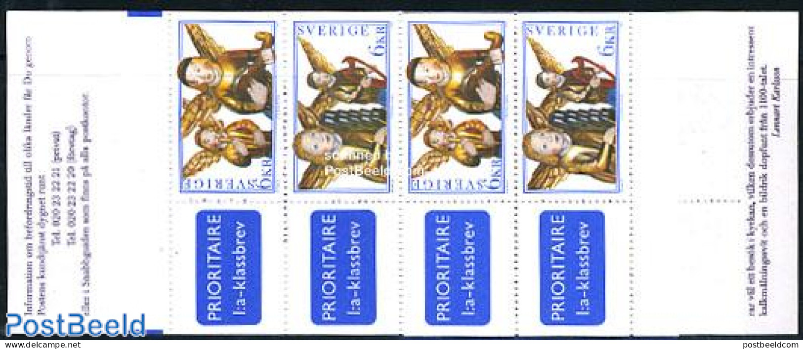 Sweden 1997 Christmas Booklet, Mint NH, Religion - Angels - Christmas - Stamp Booklets - Ongebruikt