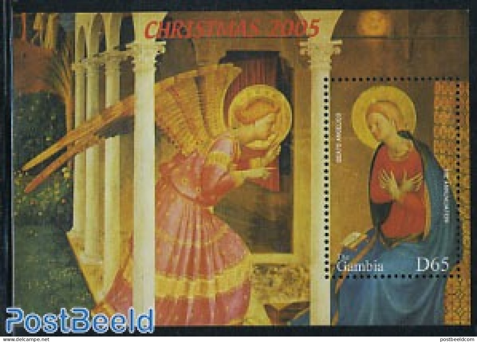 Gambia 2005 Christmas S/s, Mint NH, Religion - Christmas - Art - Paintings - Kerstmis