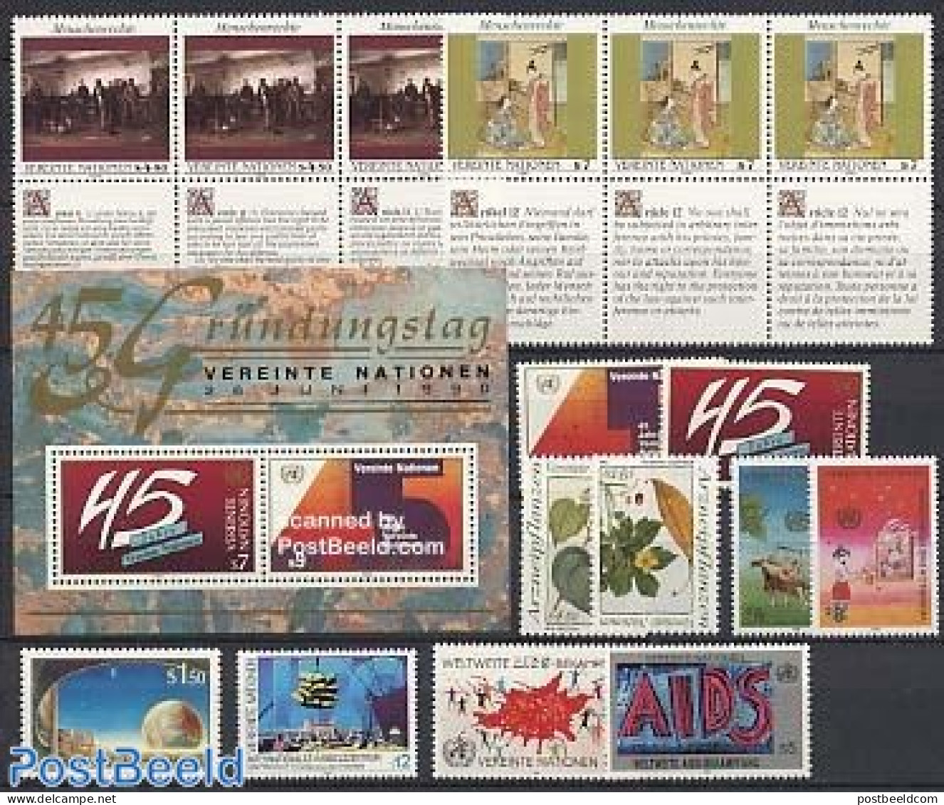 United Nations, Vienna 1990 Yearset 1990 (16v+1s/s), Mint NH, Various - Yearsets (by Country) - Unclassified