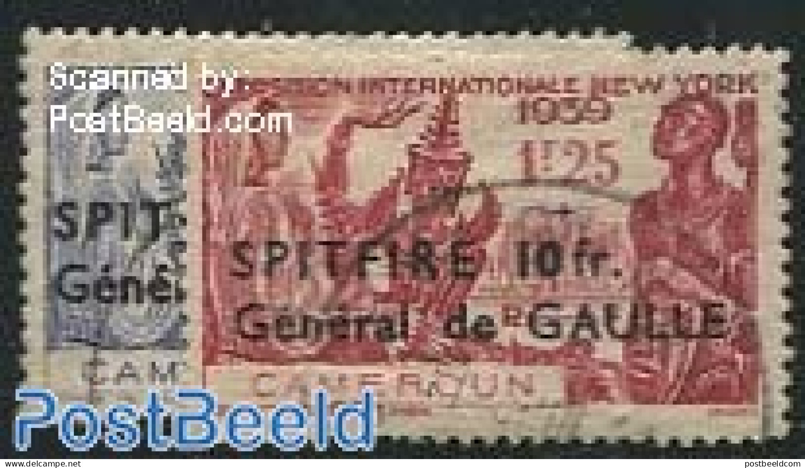 Cameroon 1941 Spitfire/de Gaulle 2v, Unused (hinged) - Camerun (1960-...)