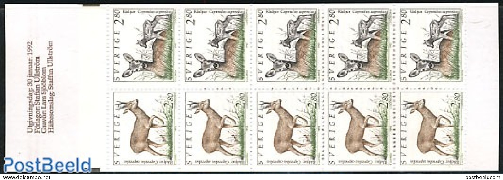Sweden 1992 Animals Booklet, Mint NH, Nature - Animals (others & Mixed) - Stamp Booklets - Nuovi