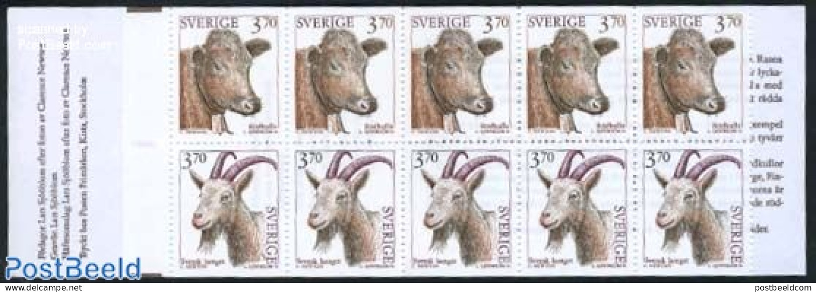 Sweden 1995 Animals Booklet, Mint NH, Nature - Animals (others & Mixed) - Cattle - Stamp Booklets - Nuovi