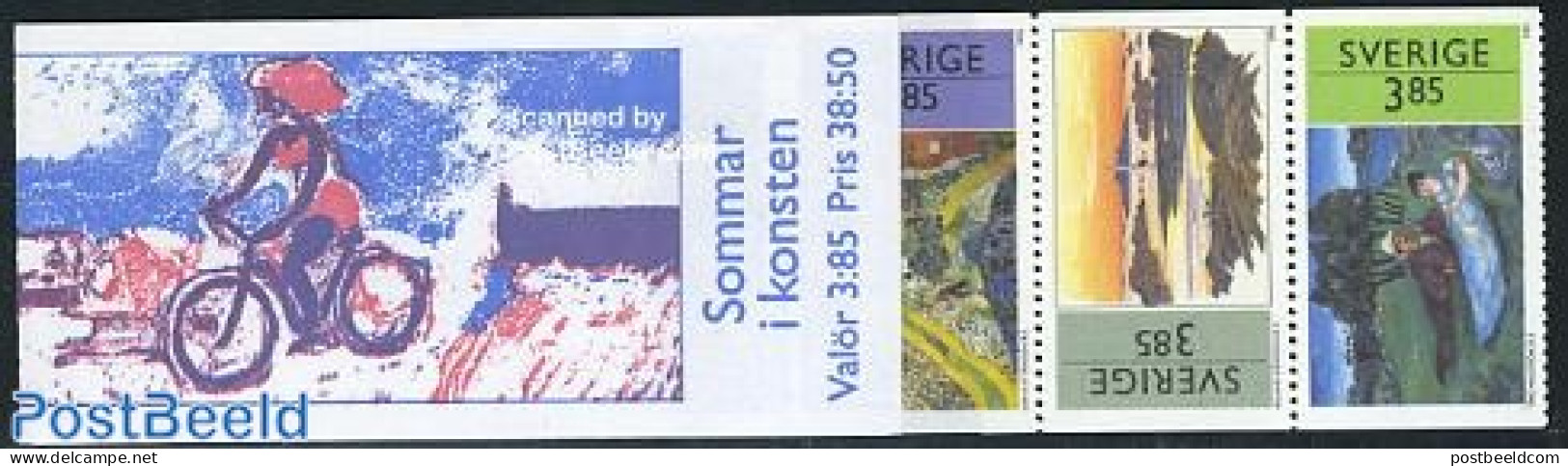 Sweden 1996 Summer, Paintings Booklet, Mint NH, Stamp Booklets - Art - Paintings - Ongebruikt
