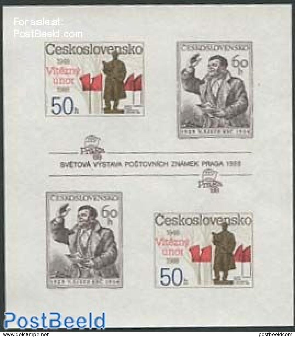 Czechoslovkia 1988 National Front Imperforated S/s, Mint NH - Sonstige & Ohne Zuordnung