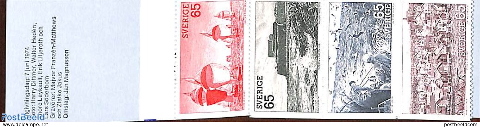Sweden 1974 West Coast Tourism Booklet, Mint NH, Nature - Sport - Transport - Various - Fishing - Sailing - Stamp Book.. - Neufs