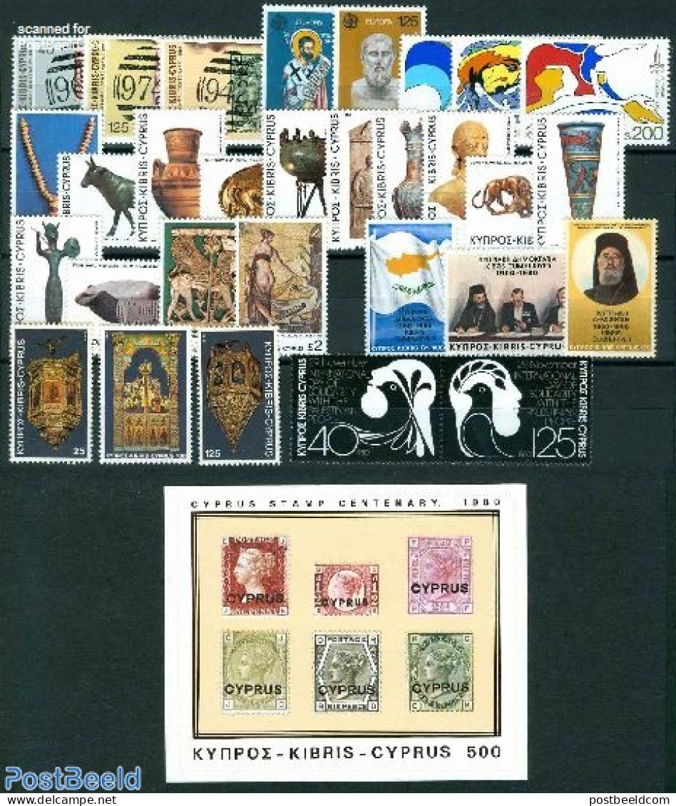 Cyprus 1980 Yearset 1980, Complete, 30v + 1s/s, Mint NH, Various - Yearsets (by Country) - Unused Stamps