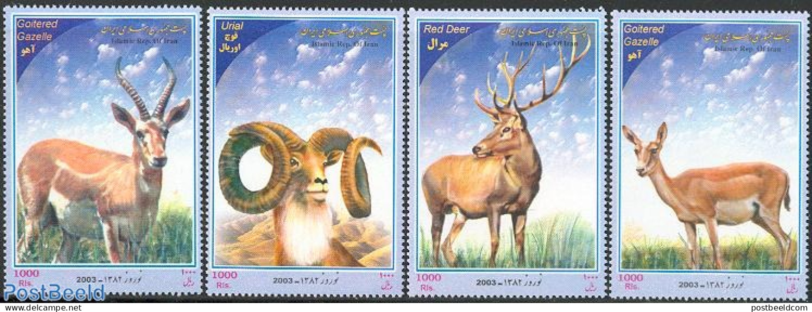 Iran/Persia 2003 Animals, Deers 4v, Mint NH, Nature - Animals (others & Mixed) - Deer - Iran